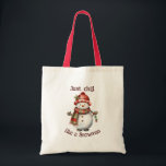 Tote Bag Christmas Snowman Just Chill Citation amusante Aqu<br><div class="desc">Noël Snowman Snowwoman Décor Amusant Aquarelle avec plaisir Juste Citation Chill</div>