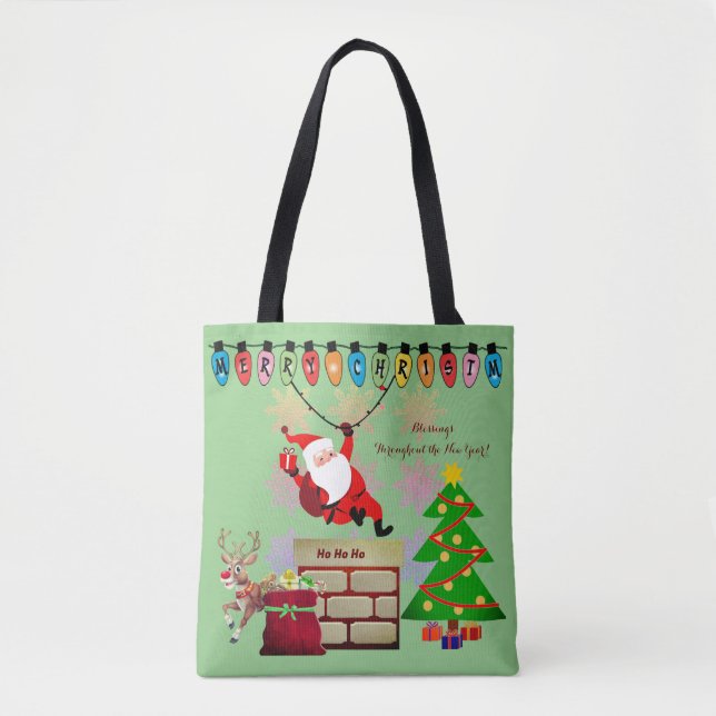 Tote Bag Christmas Spirit Père Noël Carry-all Fourre-tout (Devant)