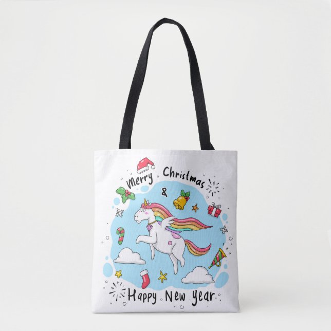 Tote Bag Christmas Unicorn (Devant)