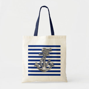 Tote Bag Chrome comme l'Ancre de corde sur le décor