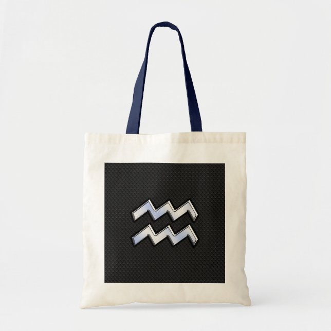 Tote Bag Chrome like Aquarius Zodiac Sign on snake (Devant)