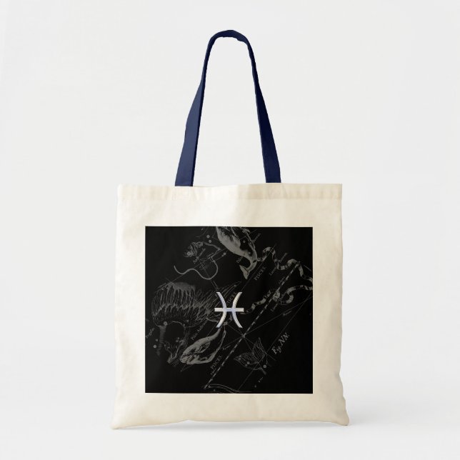 Tote Bag Chrome Style Pisces Zodiac Connexion Hevelius (Devant)