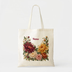 Tote Bag Chrysanthème de naissance de novembre personnalisé