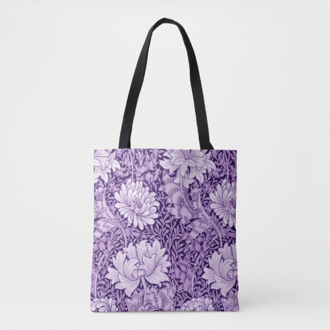 Tote Bag Chrysanthemum Purple, William Morris (Devant)