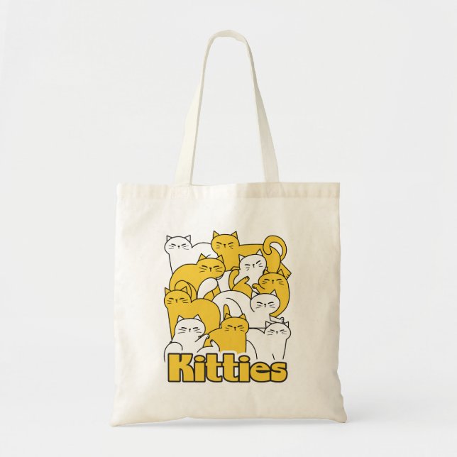 Tote Bag Chubby Kitties Design - Cat Art adorable (Devant)