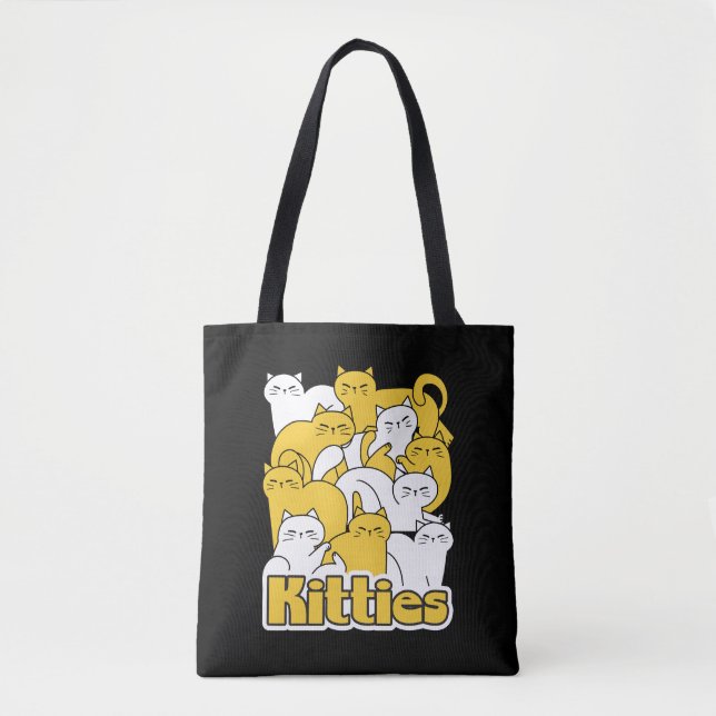 Tote Bag Chubby Kitties Design - Cat Art adorable (Devant)