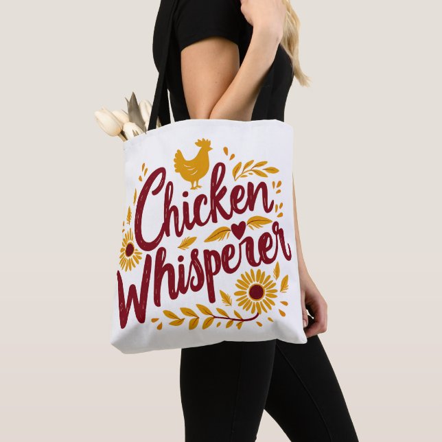Tote Bag Chuchoteur de poulets Maison de ferme rustique Cot (De près)