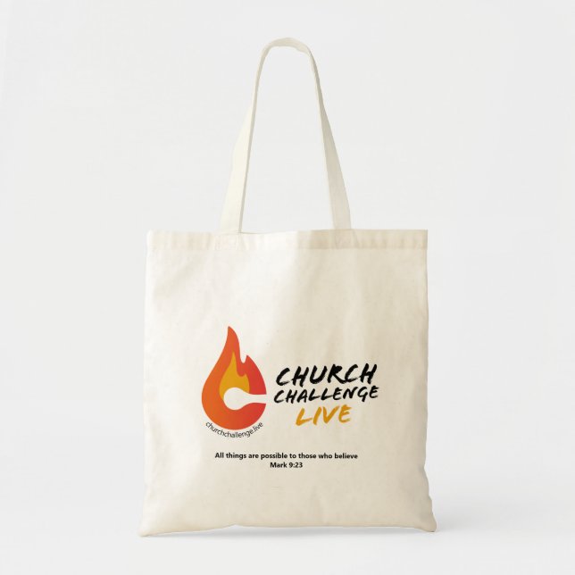 Tote Bag Church Challenge Live TOUT EST POSSIBLE (Devant)