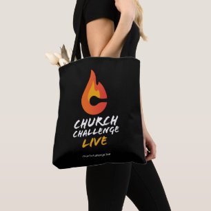Tote Bag Church Challenge Orange Flame Noir