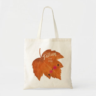 Tote Bag Chute amoureuse feuille automne halloween thanksgi