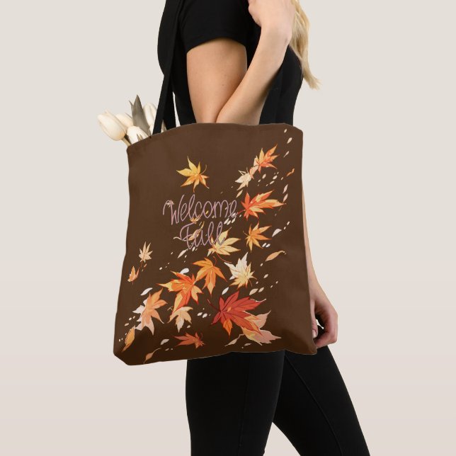 Tote Bag Chute de bienvenue, Feuilles d'automne (De près)
