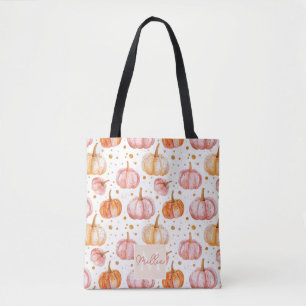 Tote Bag Chute de Citrouille d'aquarelle personnalisée