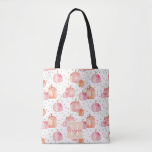 Tote Bag Chute de Citrouille d'aquarelle personnalisée