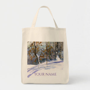 Tote Bag Chute de neige aquarelle peinture