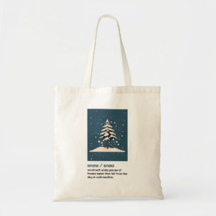 Tote Bag Chute de neige et arbre à pins