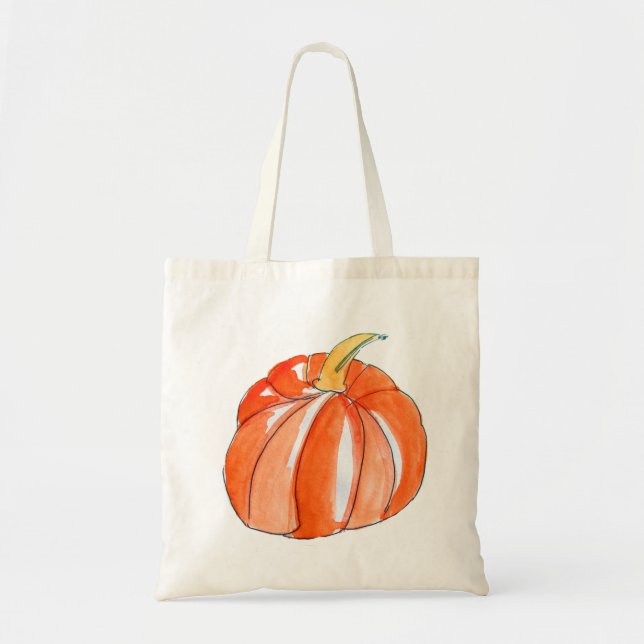 Tote Bag Chute végétale d'automne de citrouille mignon (Devant)