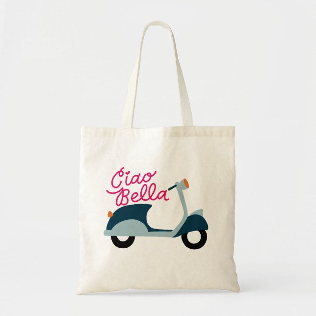 Tote Bag Ciao Bello Scooter main Lettré (Devant)