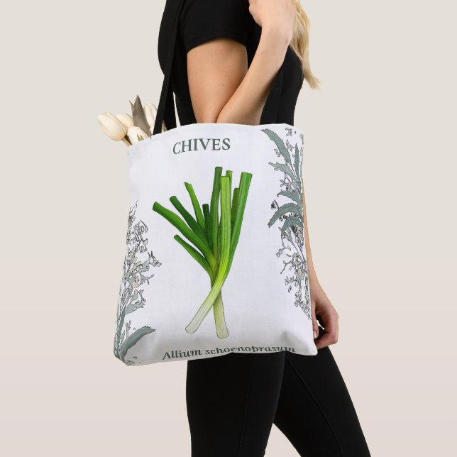 Tote Bag Ciboulette — Allium schoenoprasum (De près)