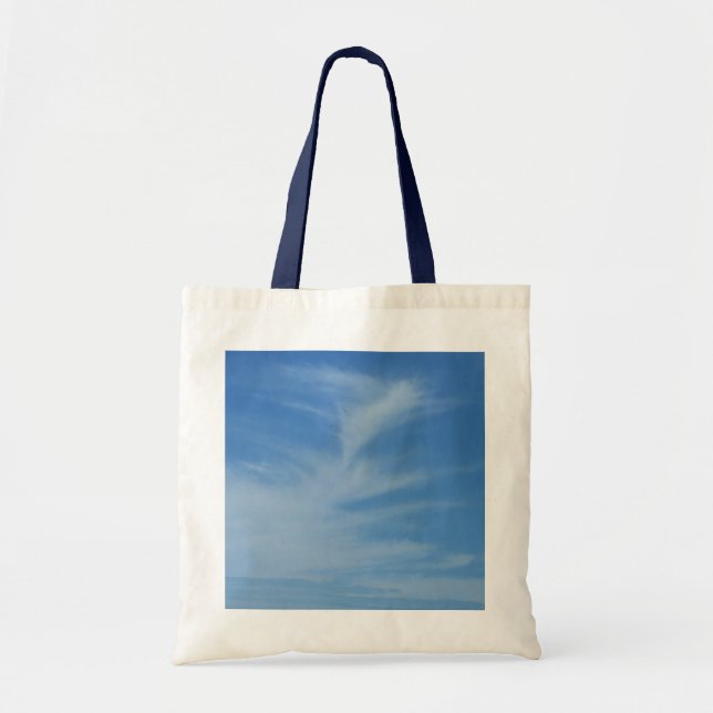 Tote Bag Ciel bleu avec nuages blancs Abstrait Nature Photo (Devant)