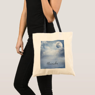 Tote Bag Ciel bleu magique avec cygnes volants