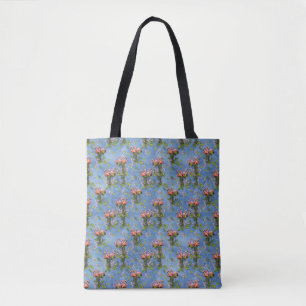 Tote Bag Ciel bleu nuageux et Flamant rose Répéter l'impres