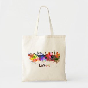 Tote Bag Ciel de Lisbonne en aquarelle