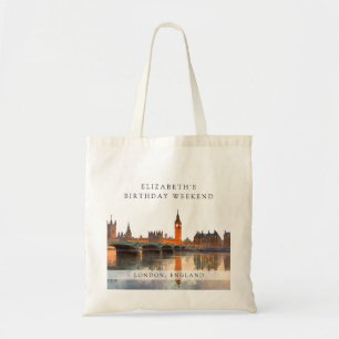 Tote Bag Ciel de Londres Aquarelle Anniversaire Week-end