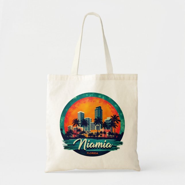 Tote Bag Ciel de Miami City Floride (Devant)