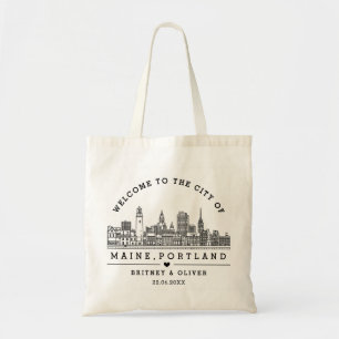 Tote Bag Ciel de Portland dans le Maine – Cadeau de mariage
