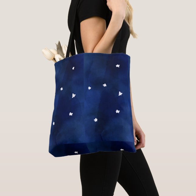 Tote Bag Ciel étoilé bleu minuit (De près)