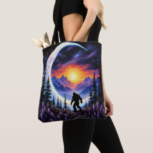 Tote Bag Ciel nocturne coloré Sasquatch Stroll, croissant d