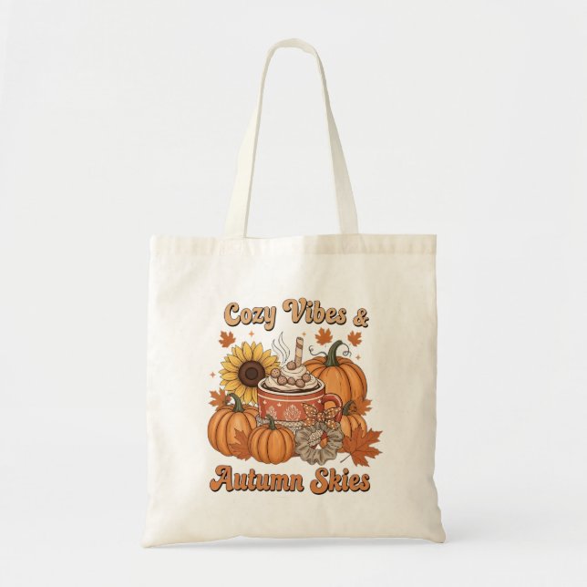 Tote Bag Ciels d'automne Chocolat chaud (Devant)