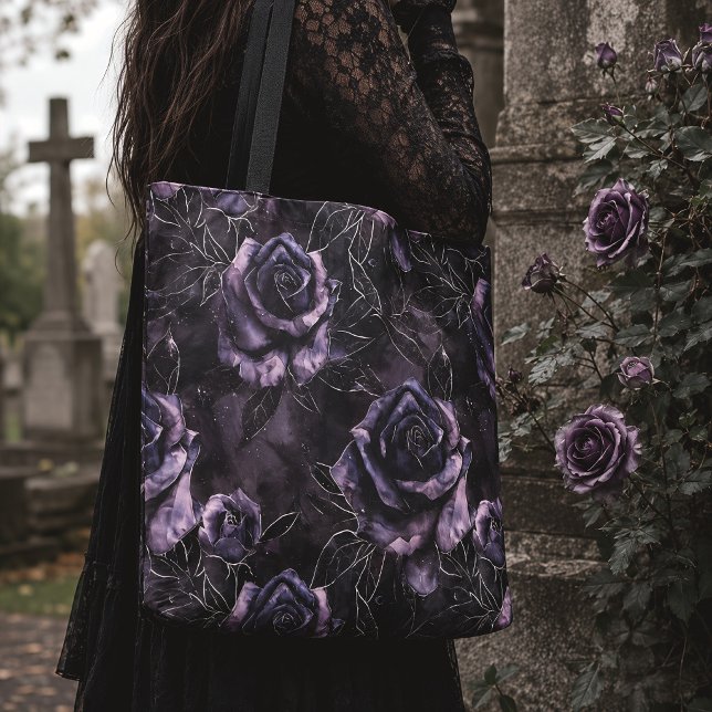 Tote Bag Cimetière de roses pourpre Gothique (Créateur téléchargé)