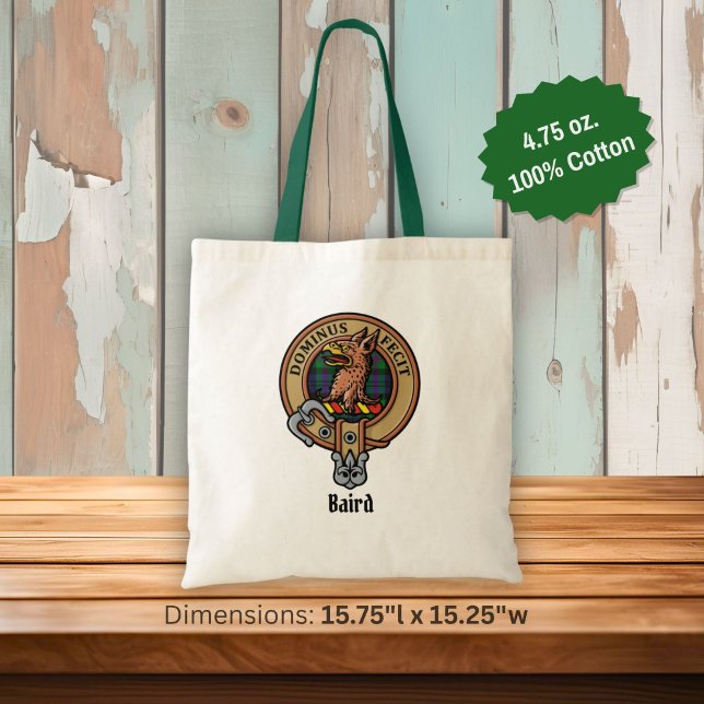 Tote Bag Cimier du clan Baird sur tartan (Créateur téléchargé)