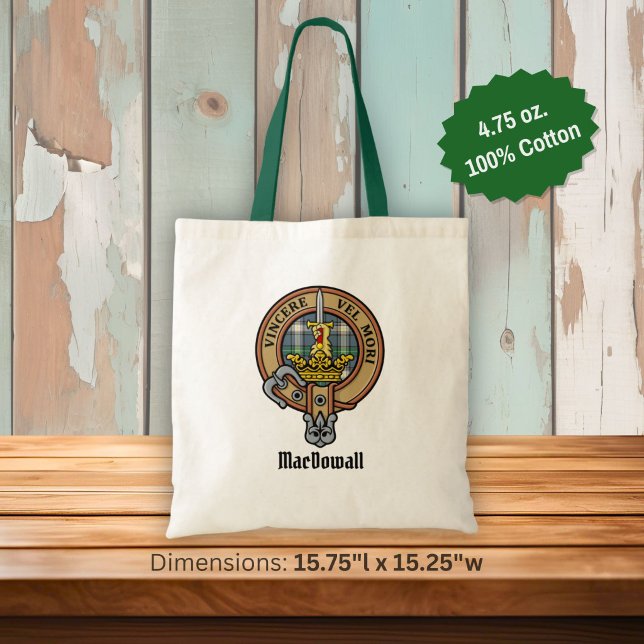 Tote Bag Cimier du clan MacDowall sur tartan (Créateur téléchargé)