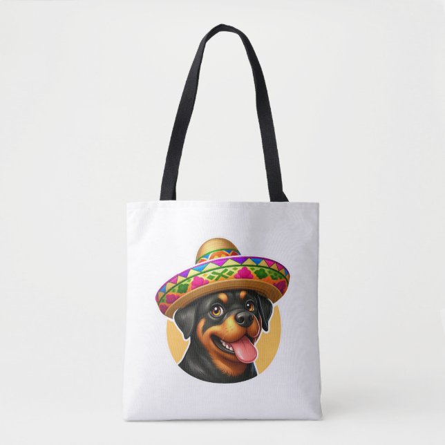 Tote Bag Cinco de Mayo Dog Rottweiler Mexique (Devant)