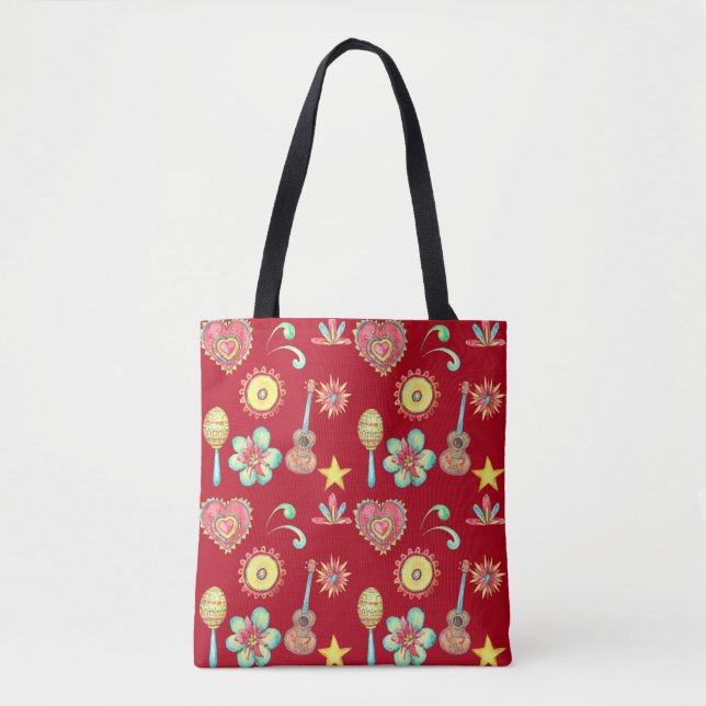 Tote Bag Cinco De Mayo Motif d'art populaire mexicain (Devant)