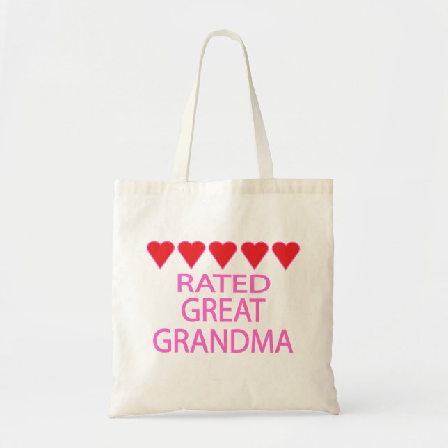 Tote Bag Cinq cœurs super mémé (Devant)