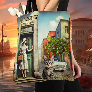 Tote Bag Cinquante Art Art Crazy Cat Lady