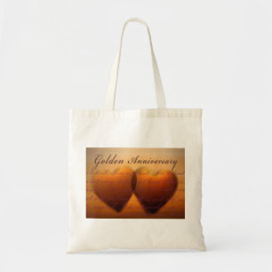 Tote Bag cinquantième Conception d'or de coeur
