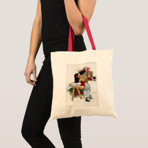 Tote Bag Cirque Beauté Art Vintage Noël Pin-up Girl