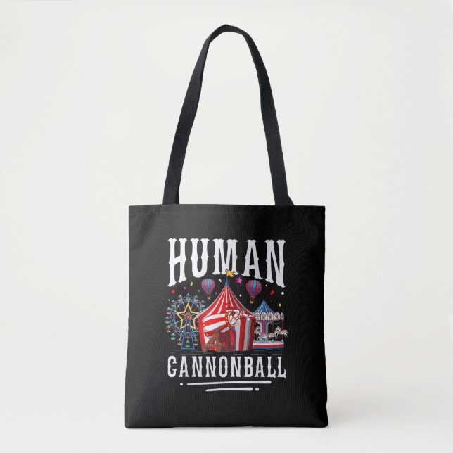 Tote Bag Cirque Carnaval Boulet de Canon Humain (Devant)