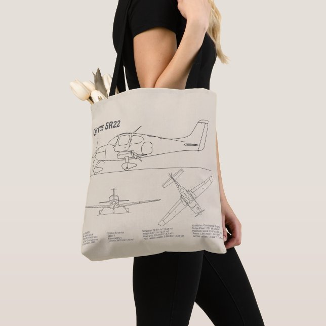 Tote Bag Cirrus SR22 - Plans de dessin du plan directeur de (De près)