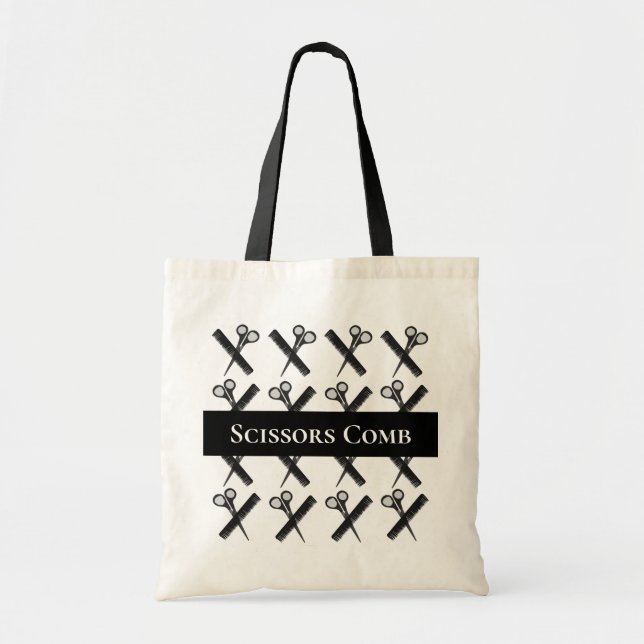 Tote Bag Ciseaux de coiffeur Peigne Salon de coiffure  (Devant)