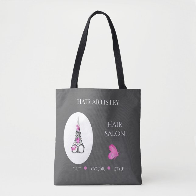 Tote Bag Ciseaux de la marque de salon de coiffure de luxe (Devant)