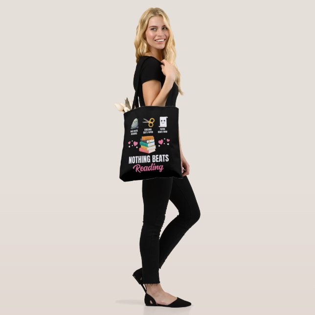 Tote Bag Ciseaux de papier rocheux Rien de mieux à lire (Sur le modèle)