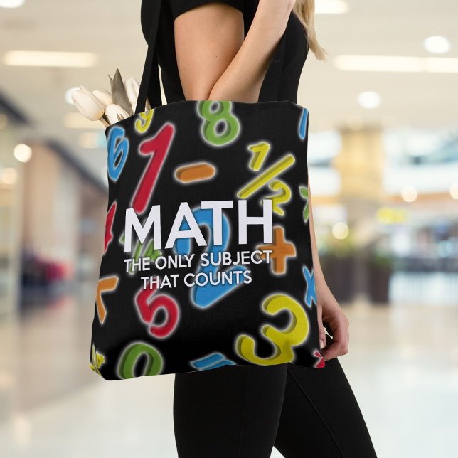 Tote Bag Citation amusante de maths, le seul sujet qui comp (Math The Only Subject That Counts Fun Quote Tote Bag)