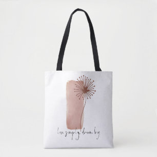 Tote Bag Citation Boho Live Simply Dream Big Simple Flower