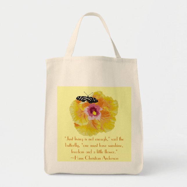 Tote Bag Citation chrétienne de papillon de Hans Anderson (Devant)