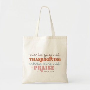 Tote Bag Citation chrétienne de Thanksgiving